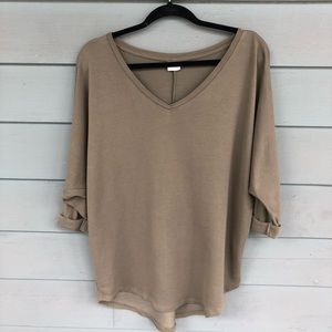 Olive Dolman Sleeve Top